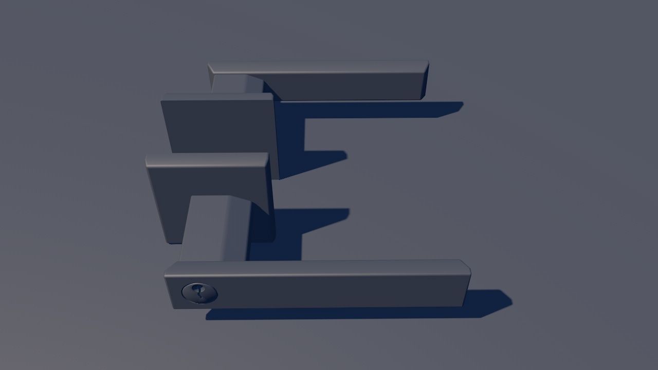 Door Lever Square 3D model_15