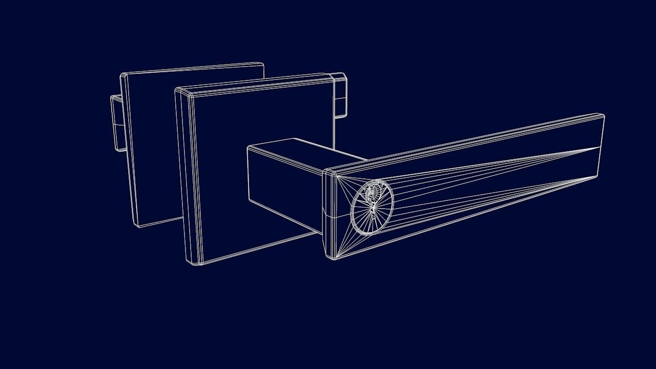 Door Lever Square 3D model_17