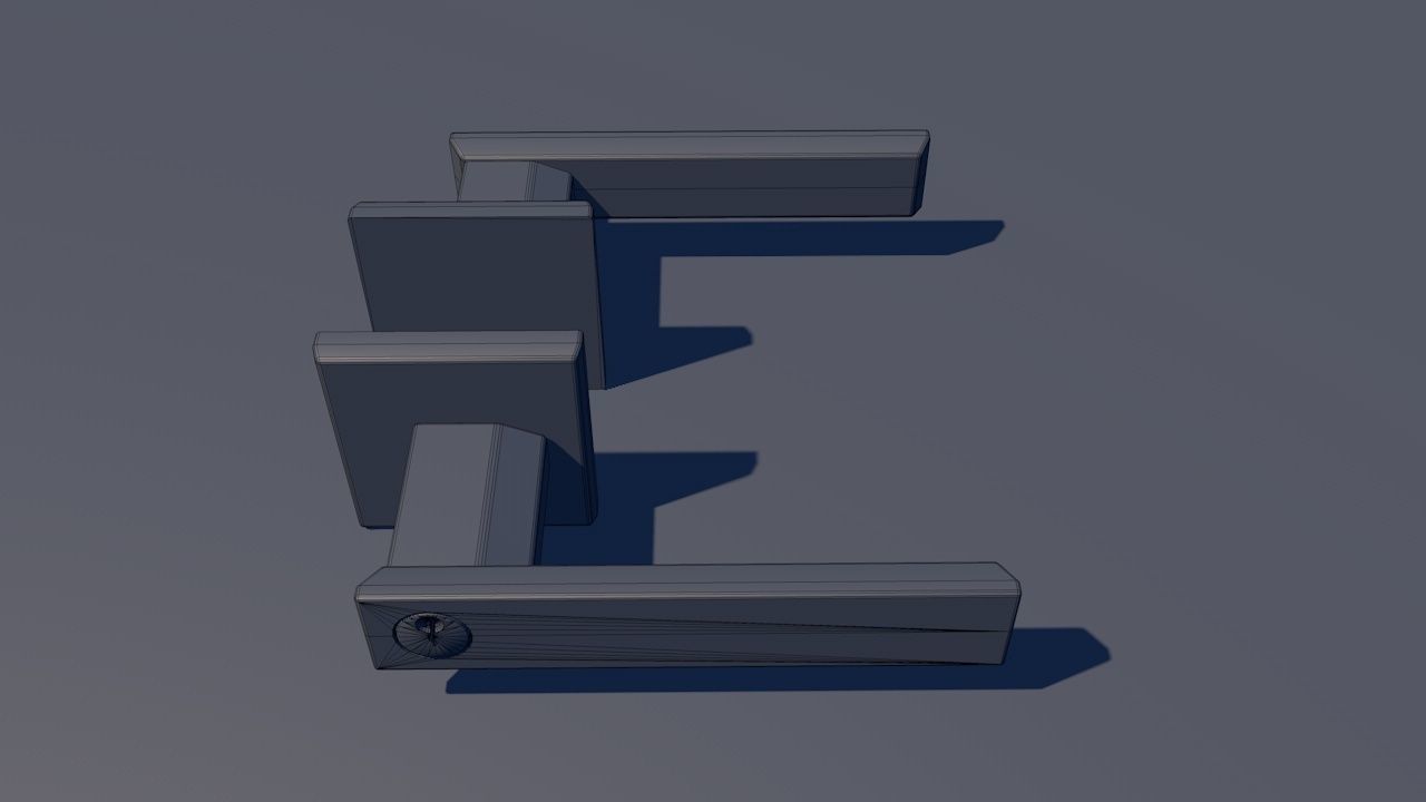 Door Lever Square 3D model_8