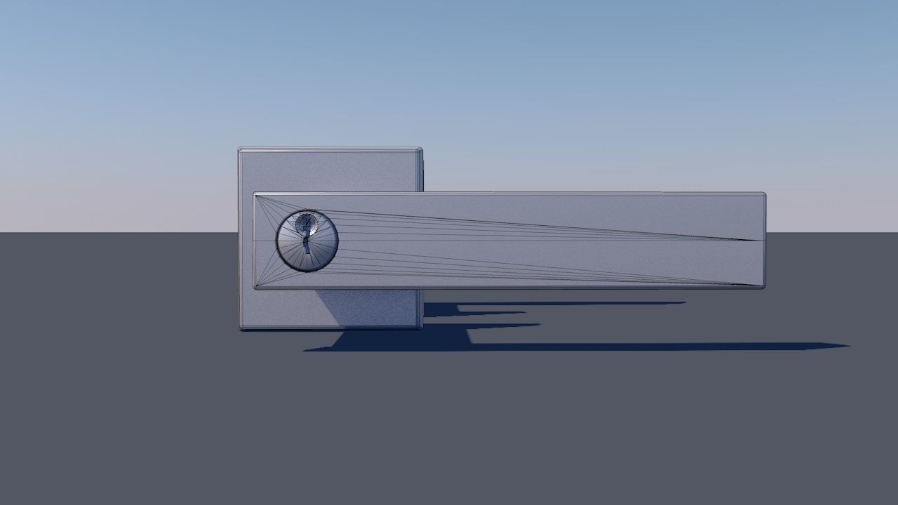 Door Lever Square 3D model_1