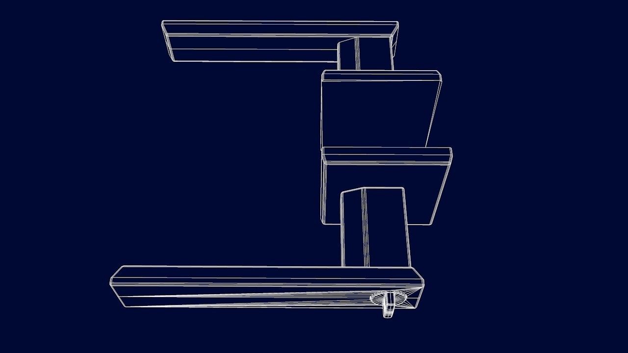 Door Lever Square 3D model_23