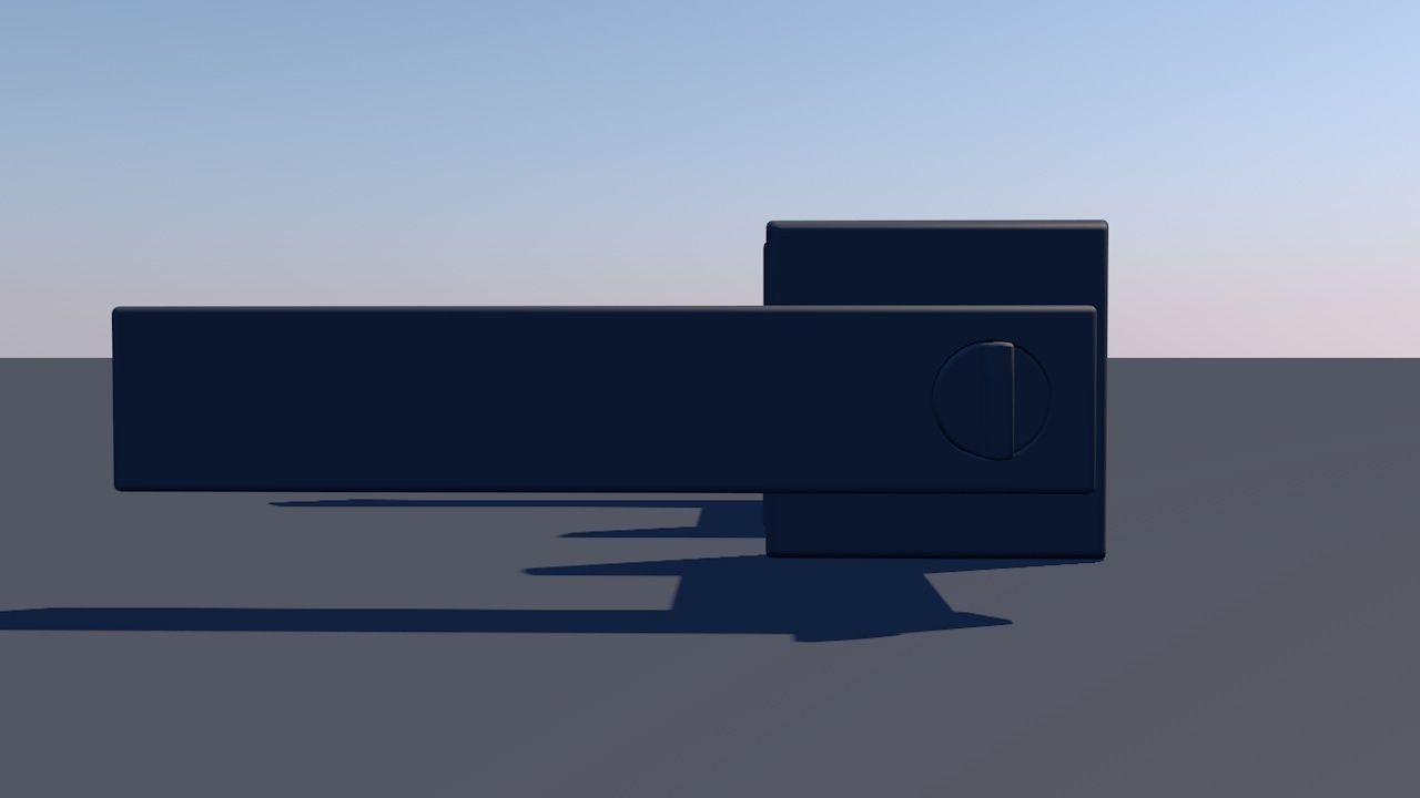 Door Lever Square 3D model_13