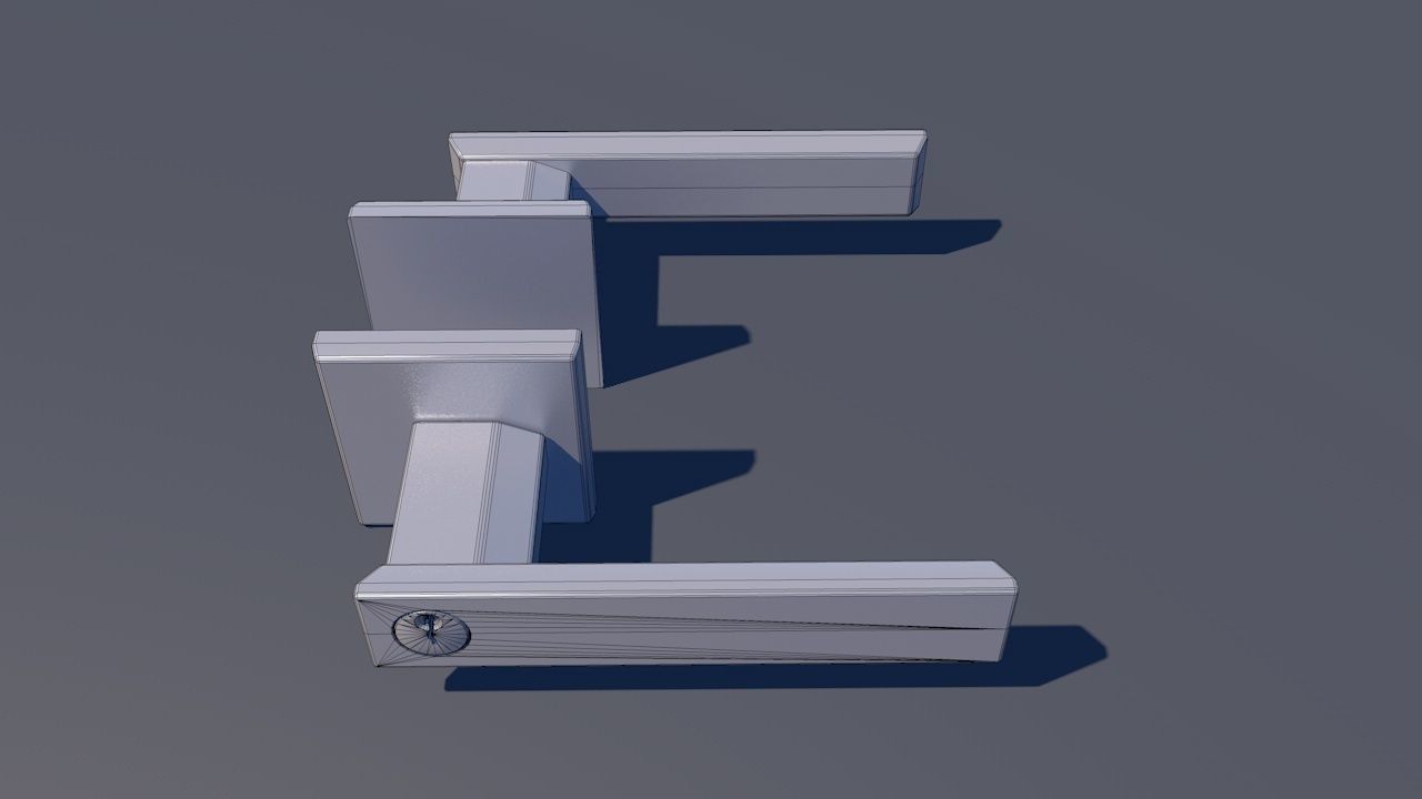 Door Lever Square 3D model_2