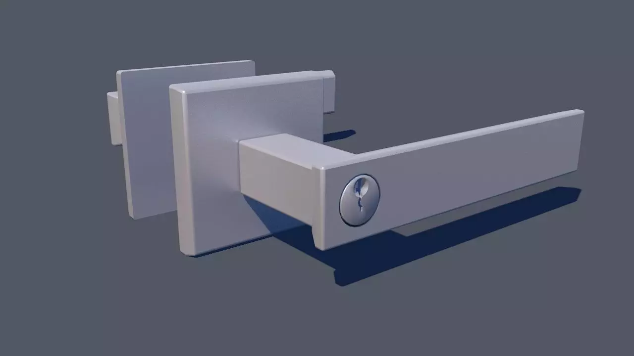 Door Lever Square 3D model_0