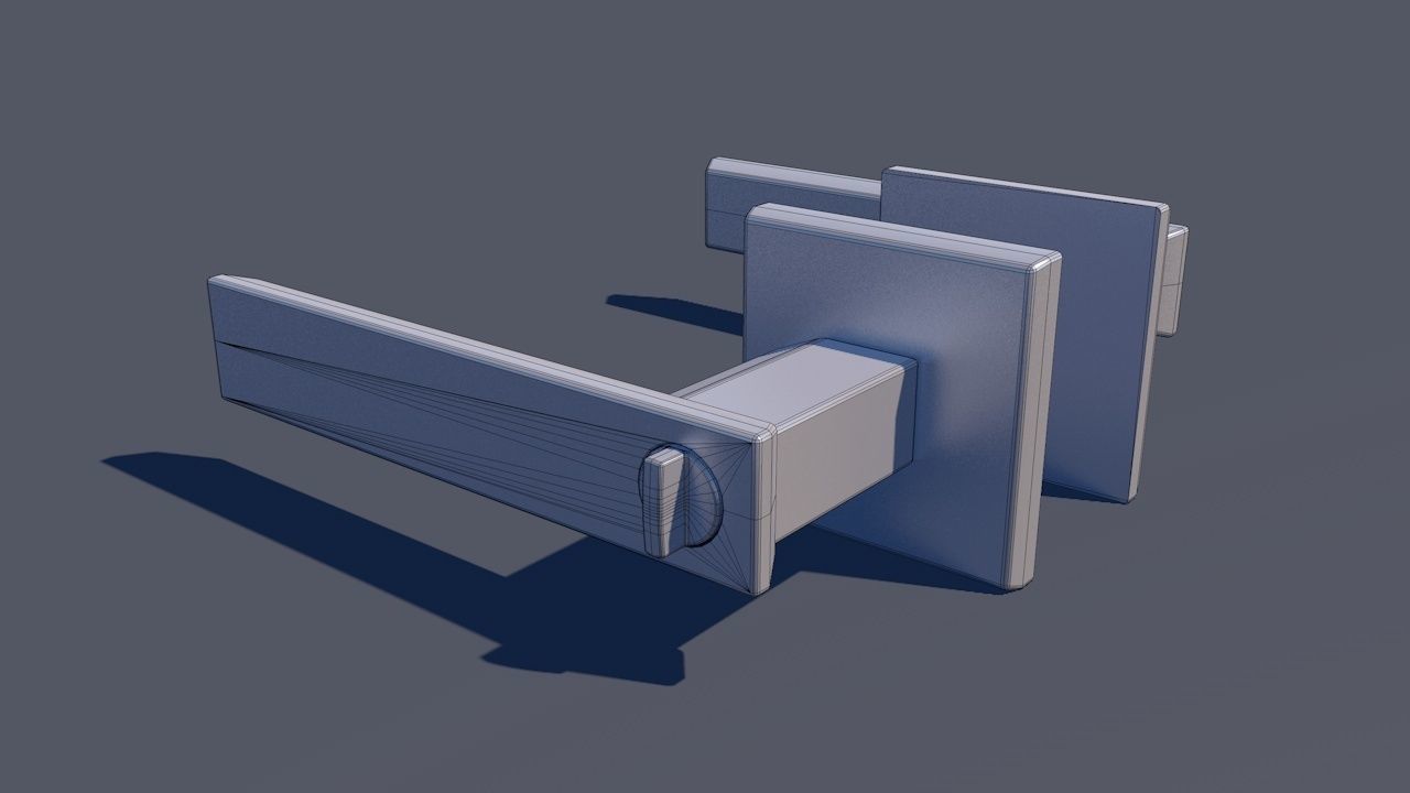 Door Lever Square 3D model_28