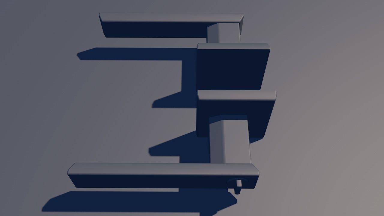 Door Lever Square 3D model_16