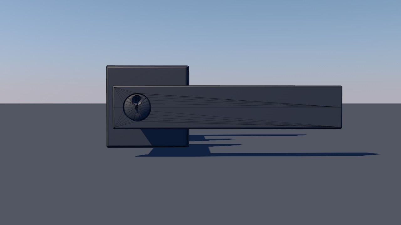 Door Lever Square 3D model_7