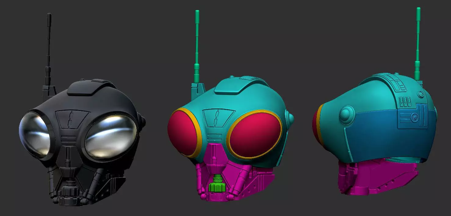 Q9-0 Full Scale Wearable Helmet - 3D Print Ready STL 3D print model_0