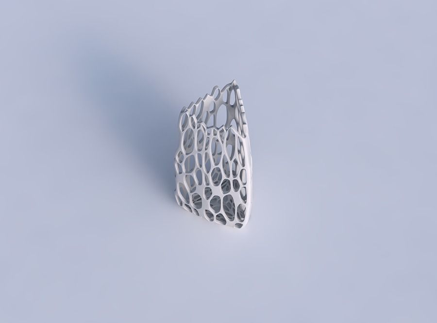 Vase triangle with cracked organic lattice 3D print model_1