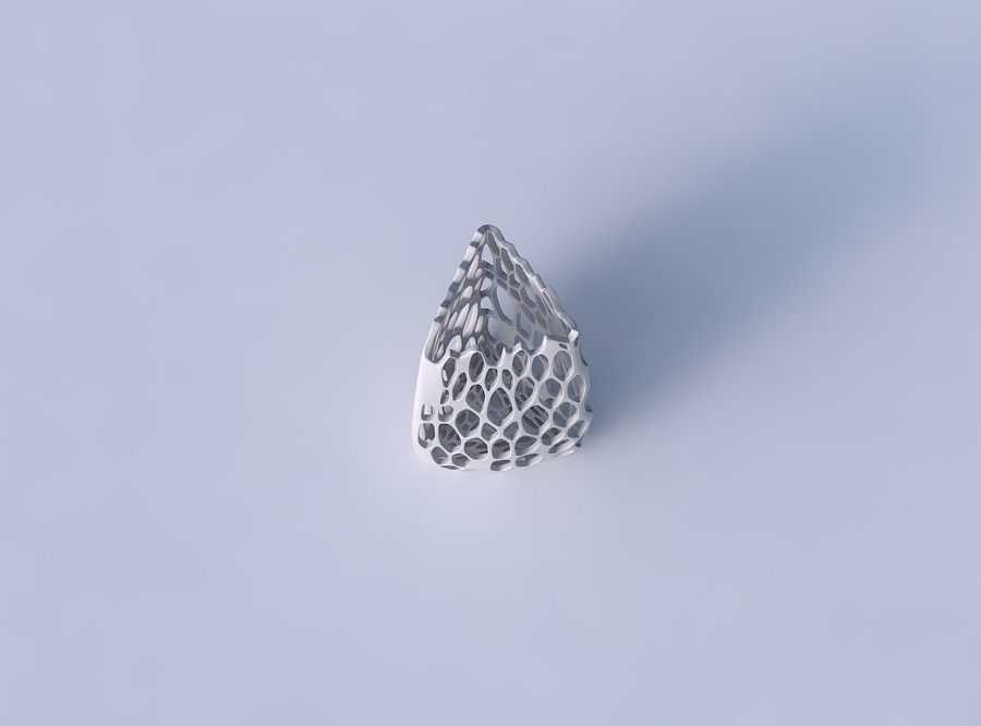 Vase triangle with cracked organic lattice 3D print model_2