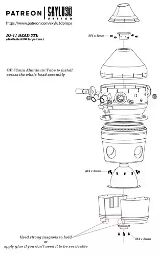 IG-11 Life Size Droid Total Assembly Figure 3D print model