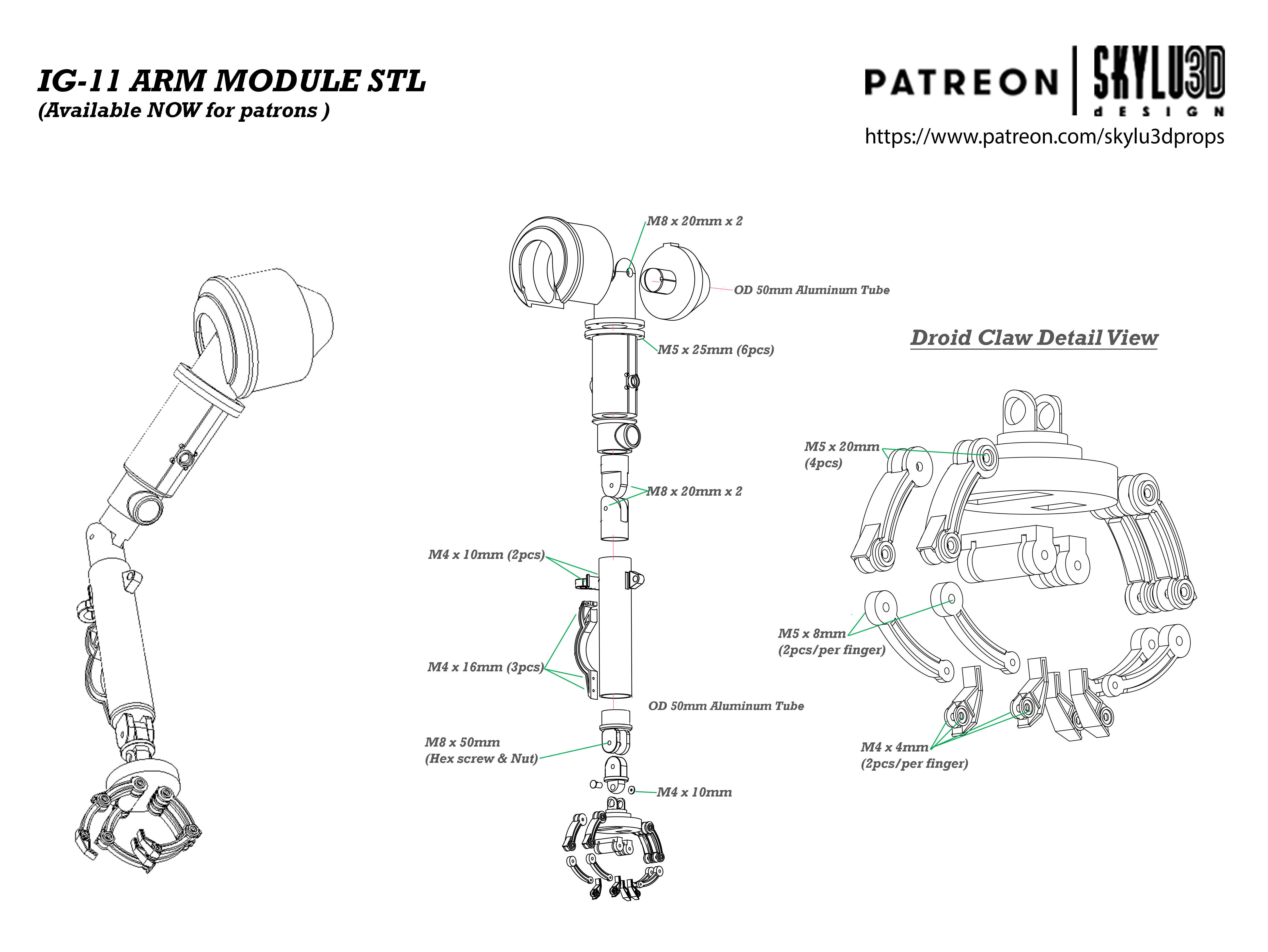 IG-11 Life Size Droid Total Assembly Figure 3D print model_3