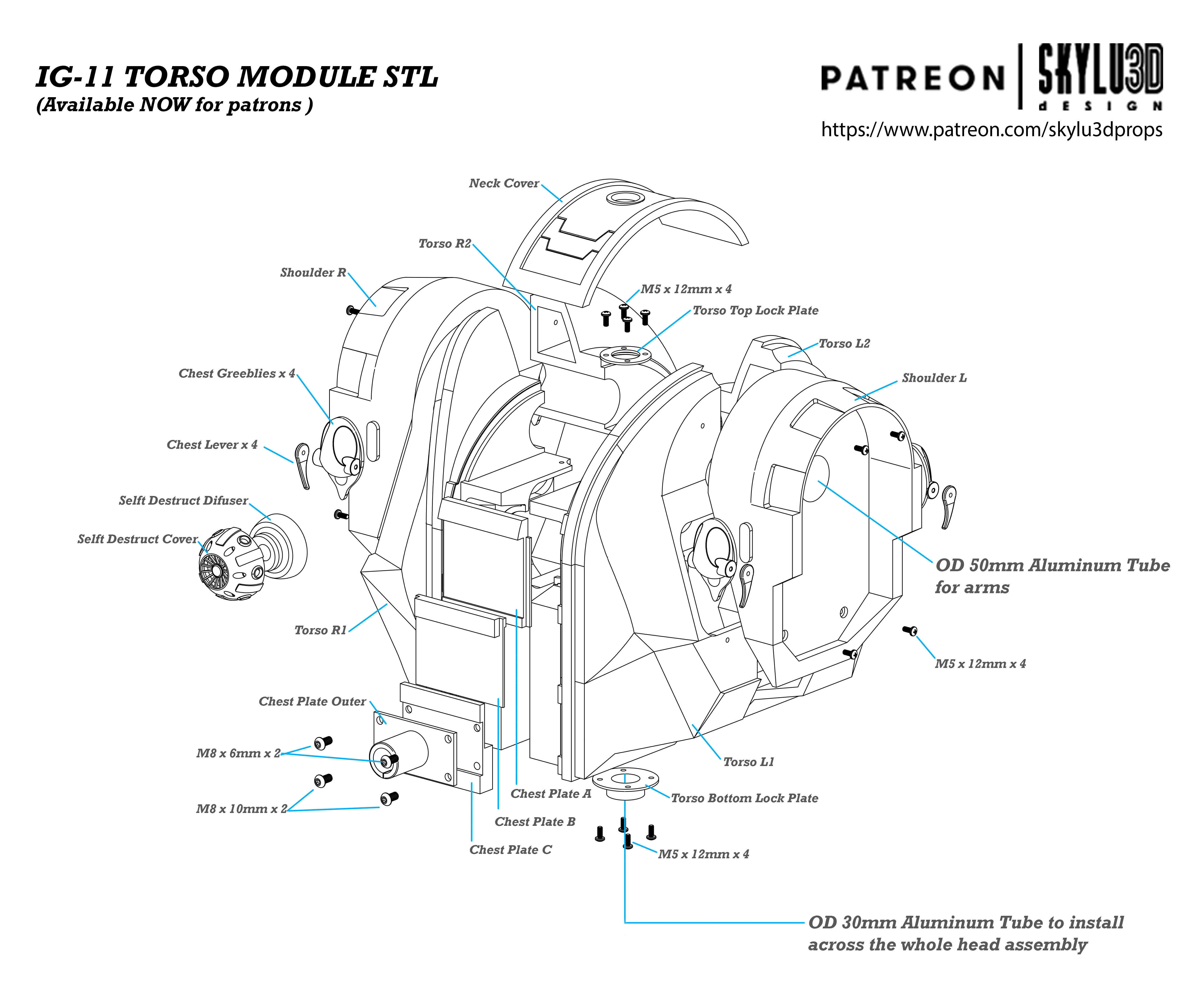 IG-11 Life Size Droid Total Assembly Figure 3D print model_1