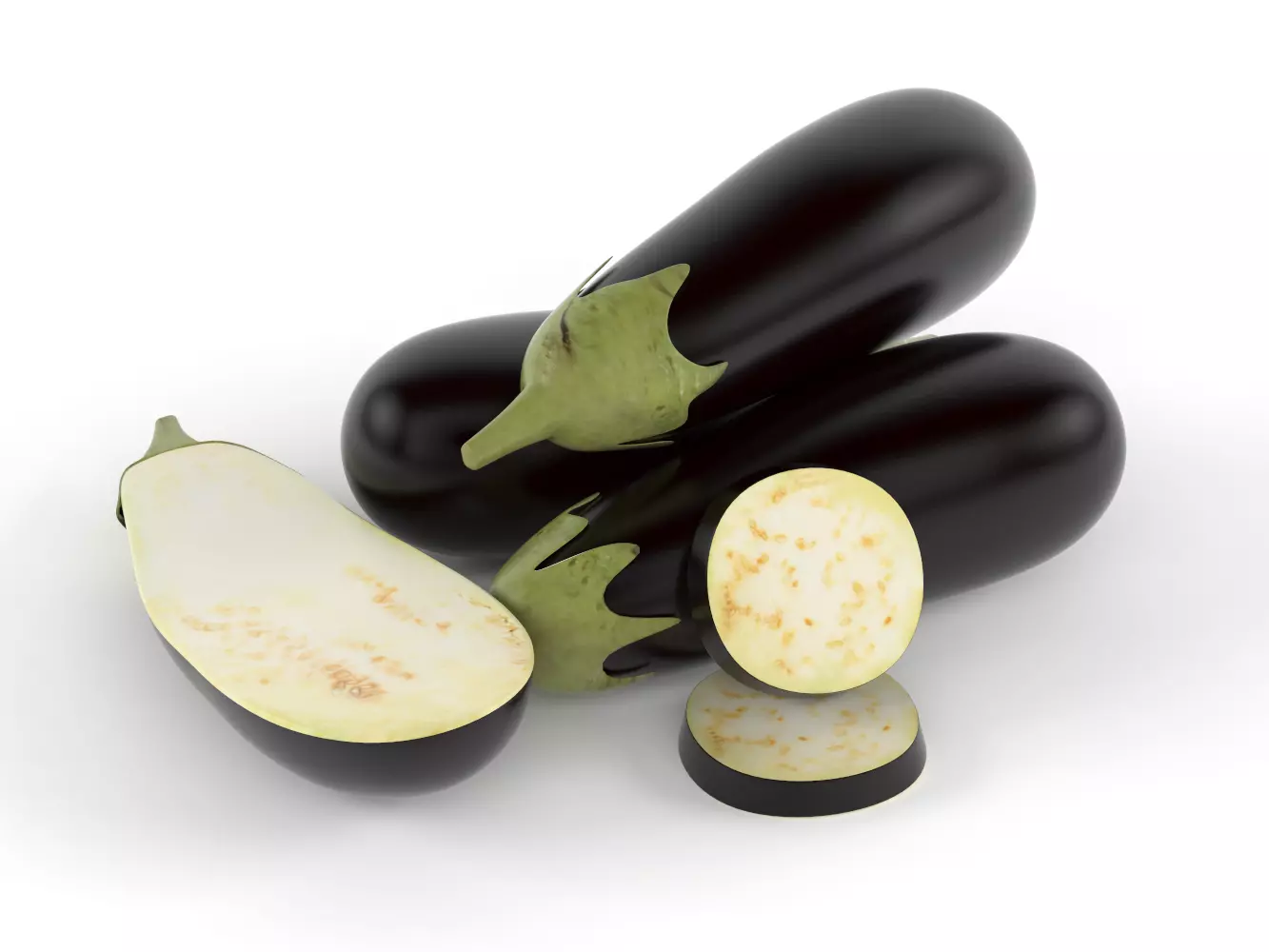 Aubergine eggplant 3D model_0