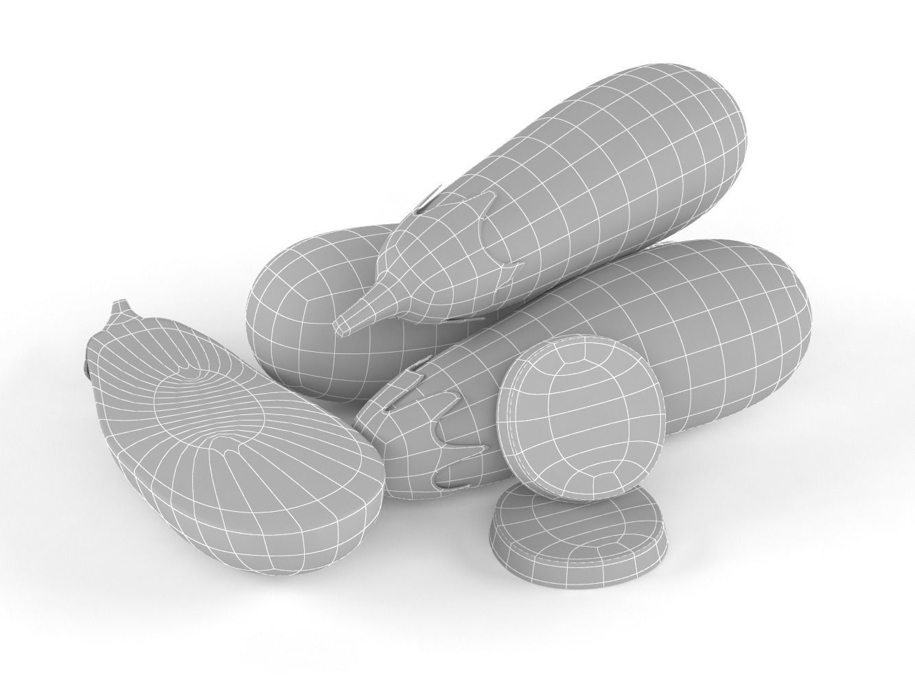 Aubergine eggplant 3D model_5