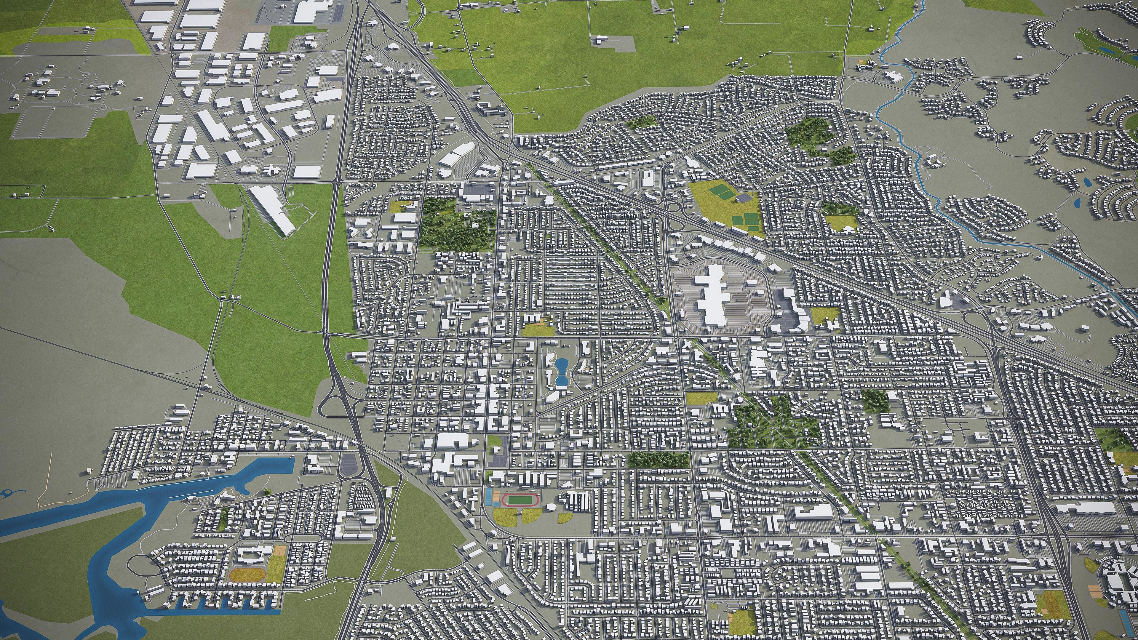 Fairfield  Low-poly 3D model_3