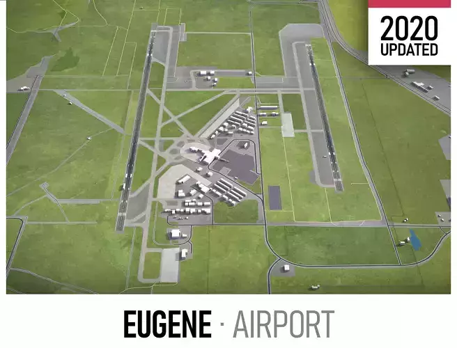Eugene Airport - EUG Low-poly 3D model