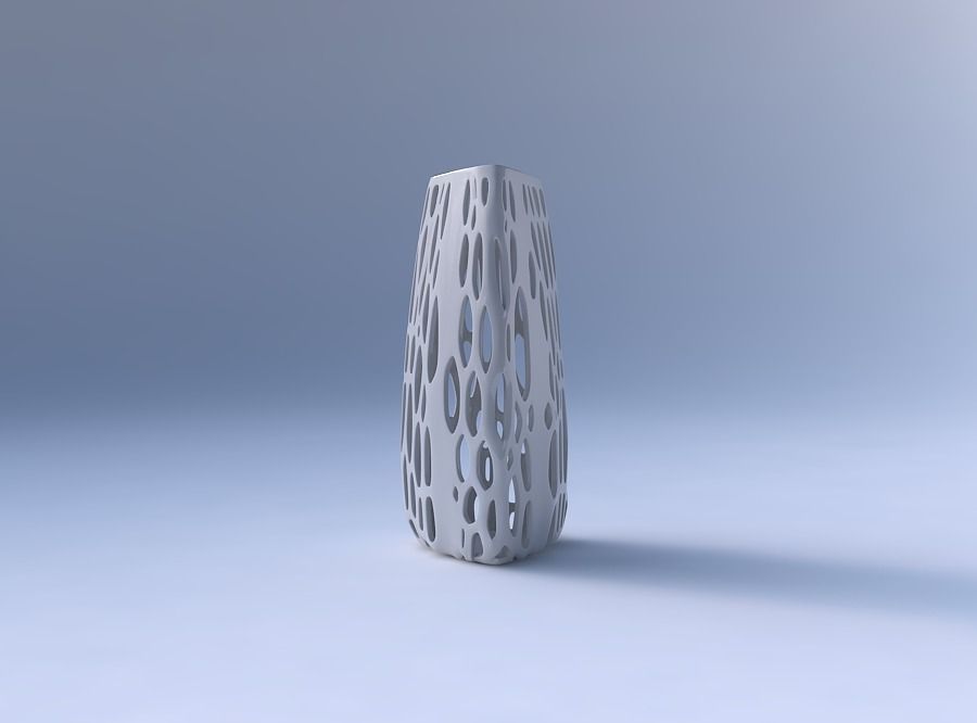 Vase triangle with organic lattice 2 3D print model_4