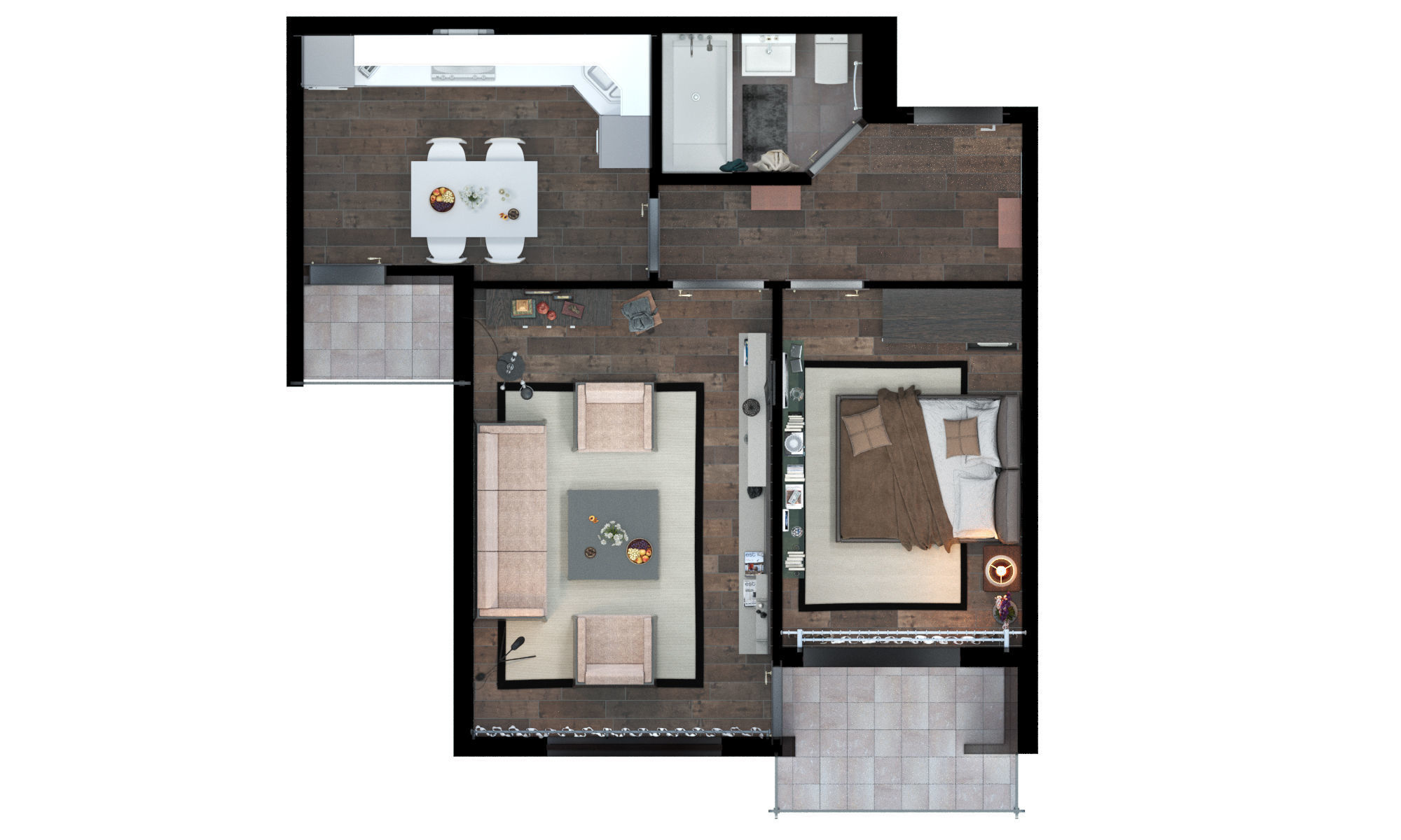 3D floor plan apartment  3D model_5