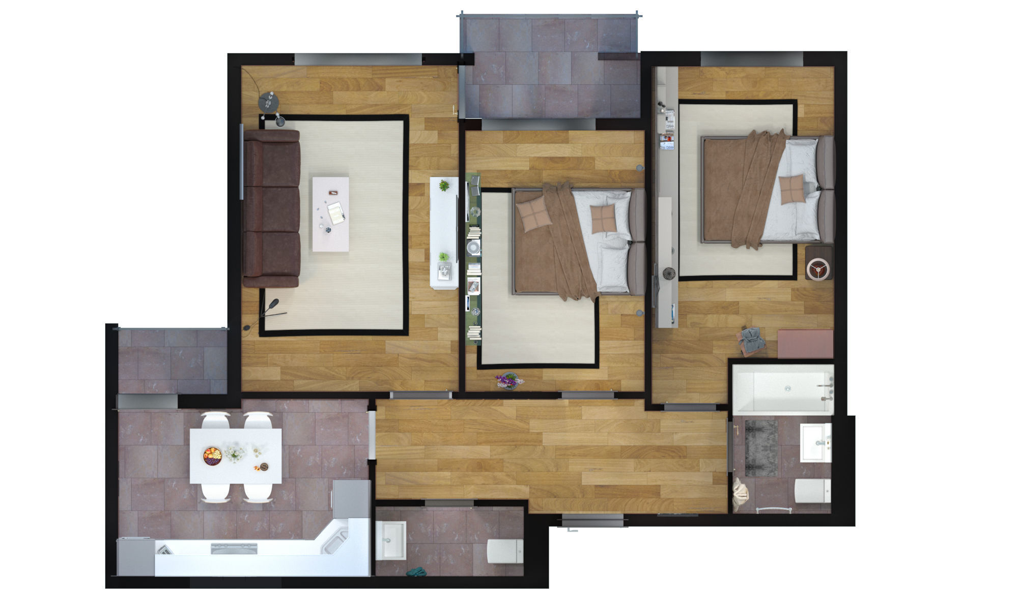 3D floor plan apartment  3D model_1