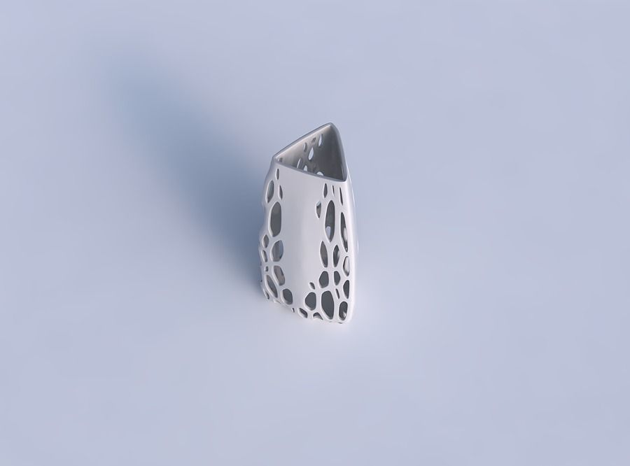 Vase triangle with organic lattice on edges 3D print model_1