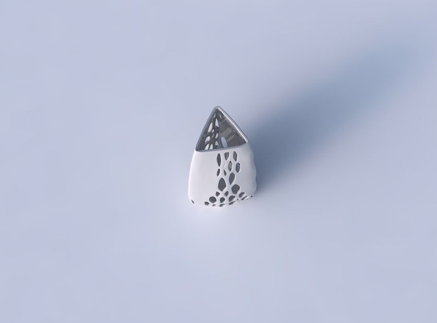 Vase triangle with organic lattice on edges 3D print model_2