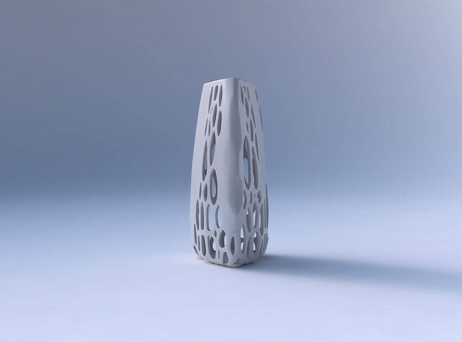 Vase triangle with organic lattice on edges 3D print model_4