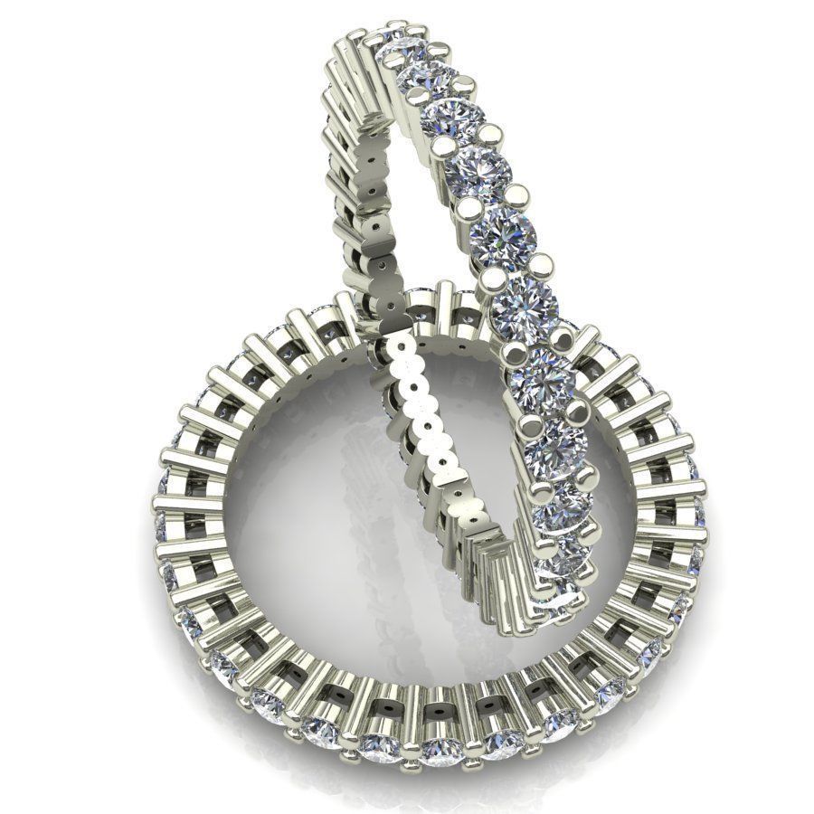 Eternity diamond rings set 3D print model_11