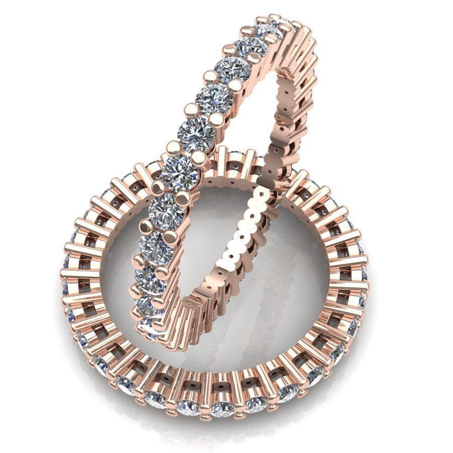 Eternity diamond rings set 3D print model_12