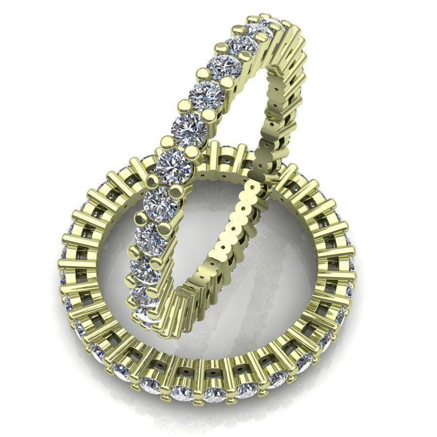 Eternity diamond rings set 3D print model_14