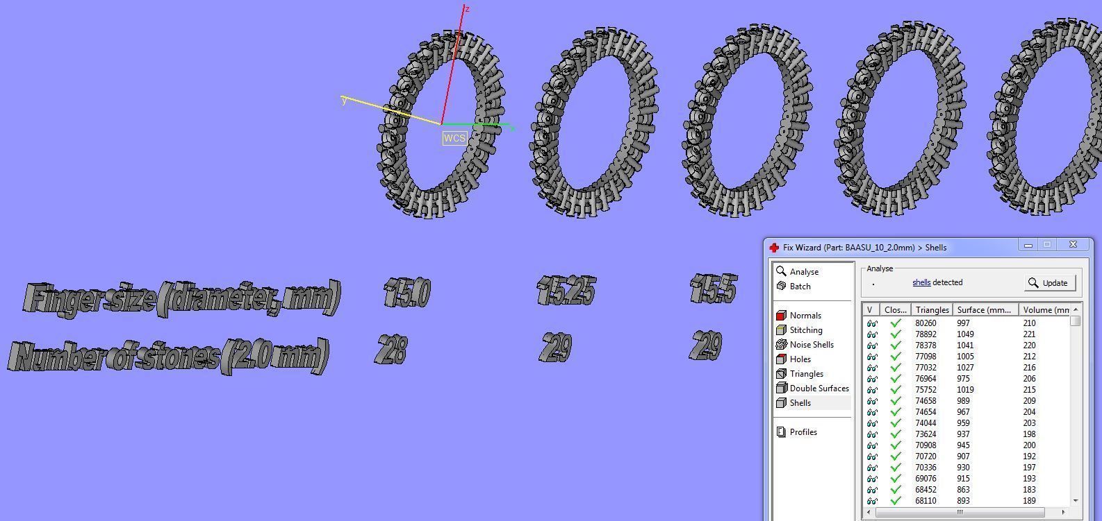 Eternity diamond rings set 3D print model_10