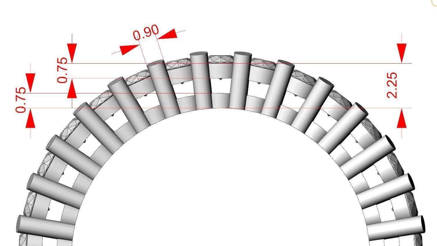 Eternity diamond rings set 3D print model_9