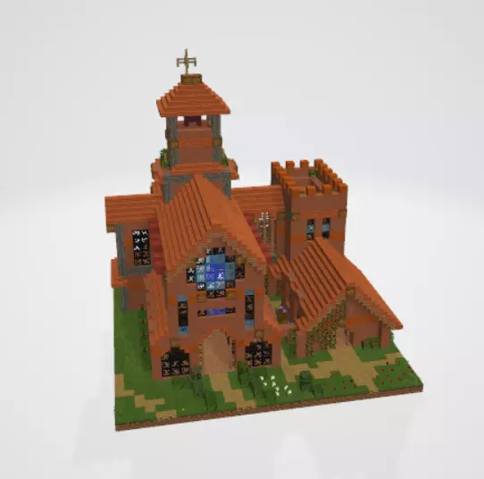 cathedral minecraft church Free 3D model