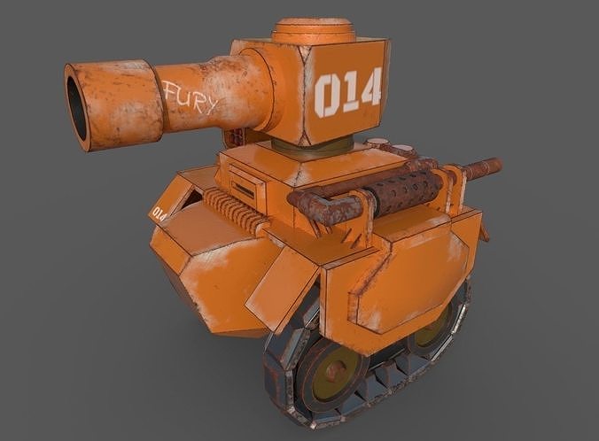 Orange tank Low-poly 3D model