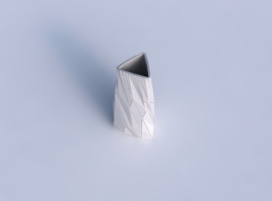 Vase triangle with twisted random triangle plates 3D print model_1