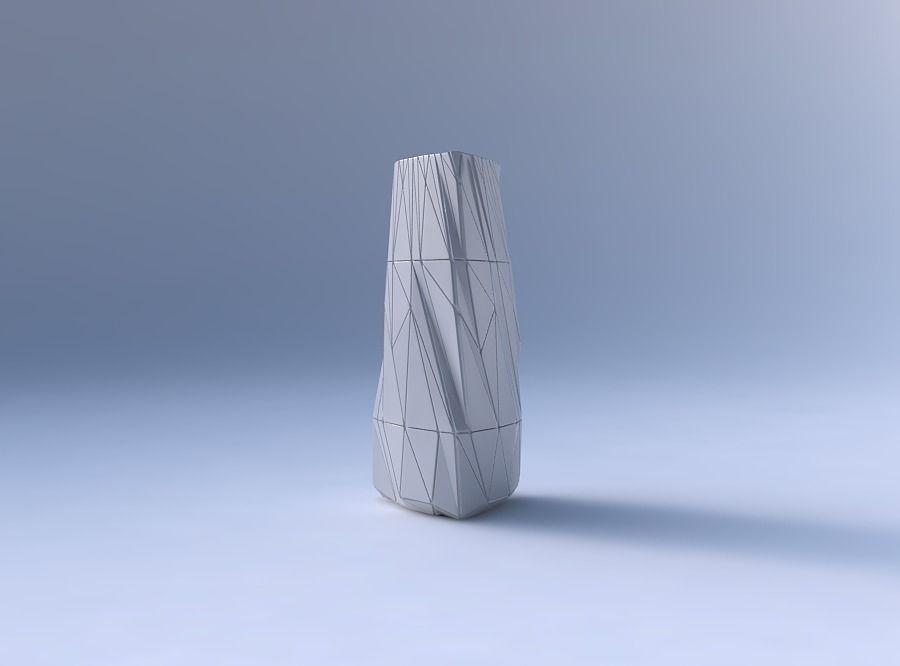 Vase triangle with twisted random triangle plates 3D print model_4