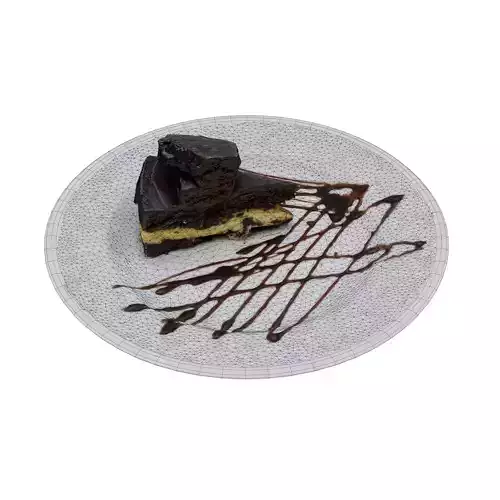 CHOCOLATE FUDGE CHEESE CAKE Low-poly 3D model