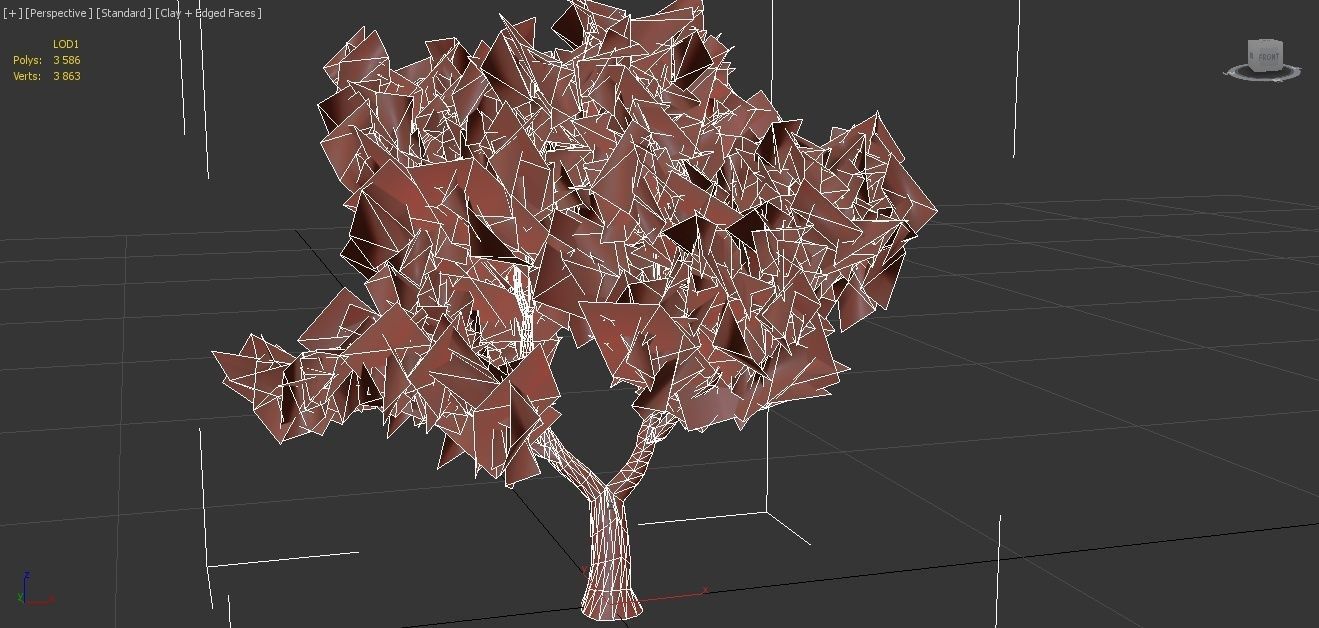 London Plane Tree LODs Low-poly 3D model_6