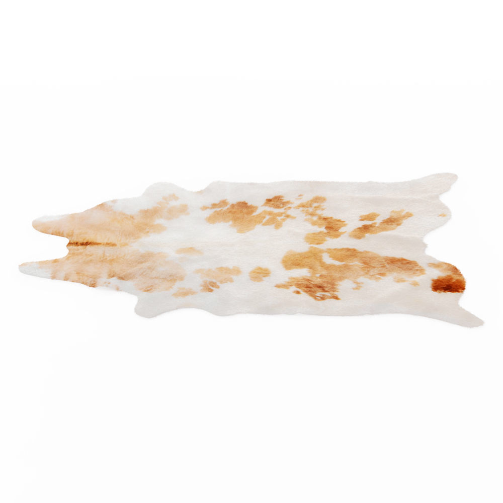 Spotted Brown And White Cowhide Rug 3D model_2