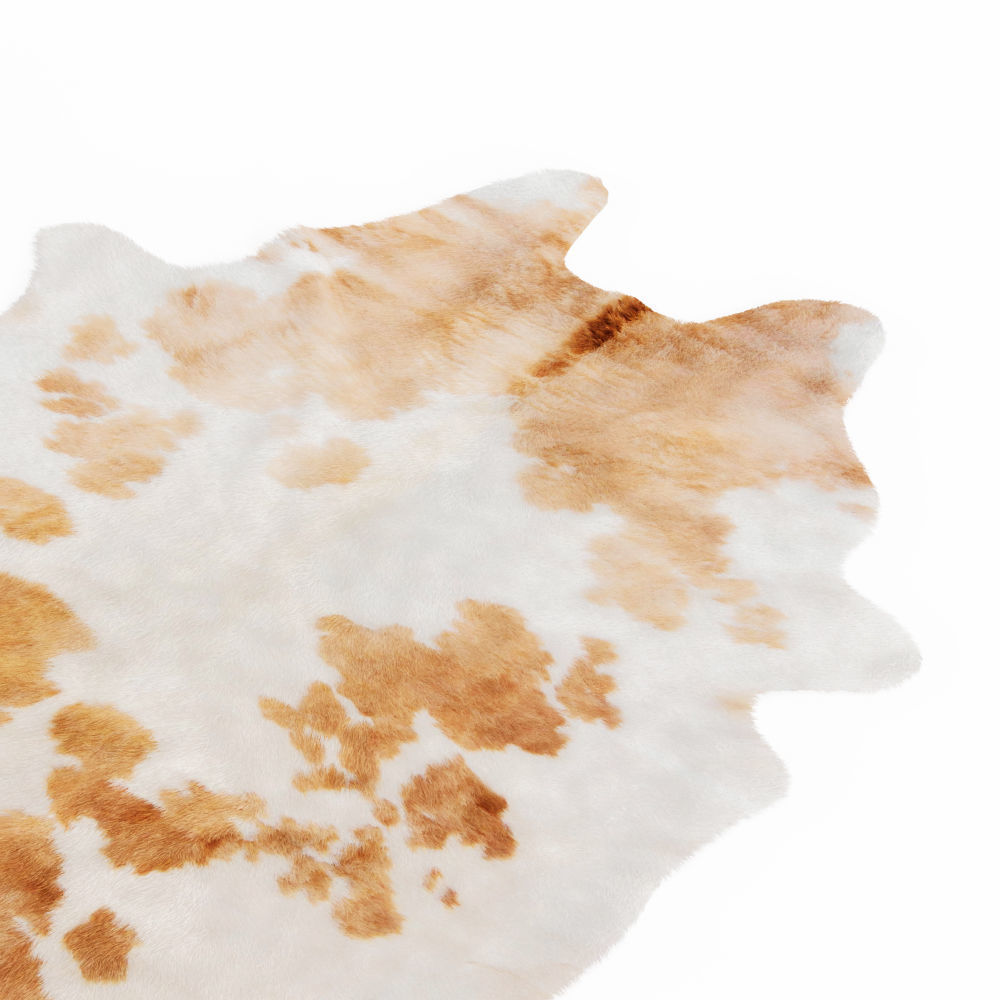 Spotted Brown And White Cowhide Rug 3D model_3