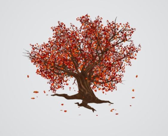 maple autumn tree Free 3D model_4