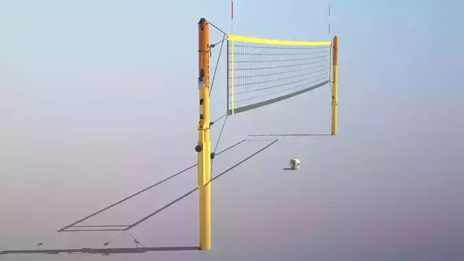 Beach Volleyball Set Low-poly 3D model