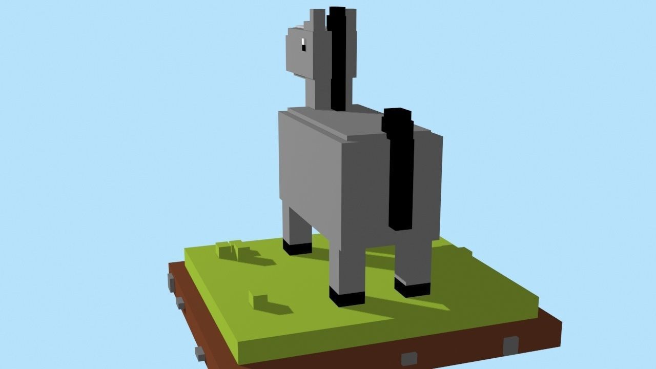 VOXEL HORSE - MODEL 4 Low-poly 3D model_4