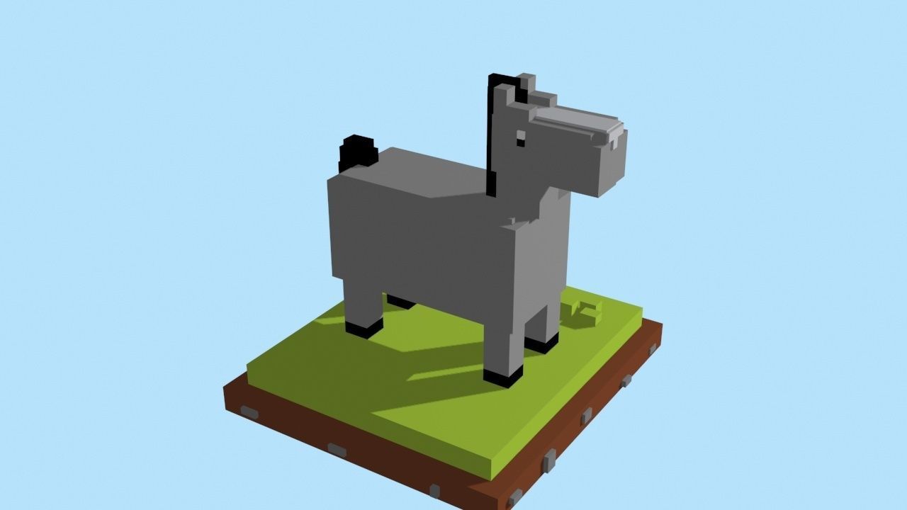 VOXEL HORSE - MODEL 4 Low-poly 3D model_5