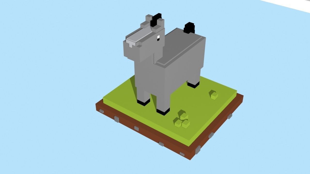 VOXEL HORSE - MODEL 4 Low-poly 3D model_2