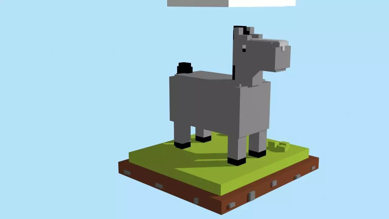 VOXEL HORSE - MODEL 4 Low-poly 3D model_0
