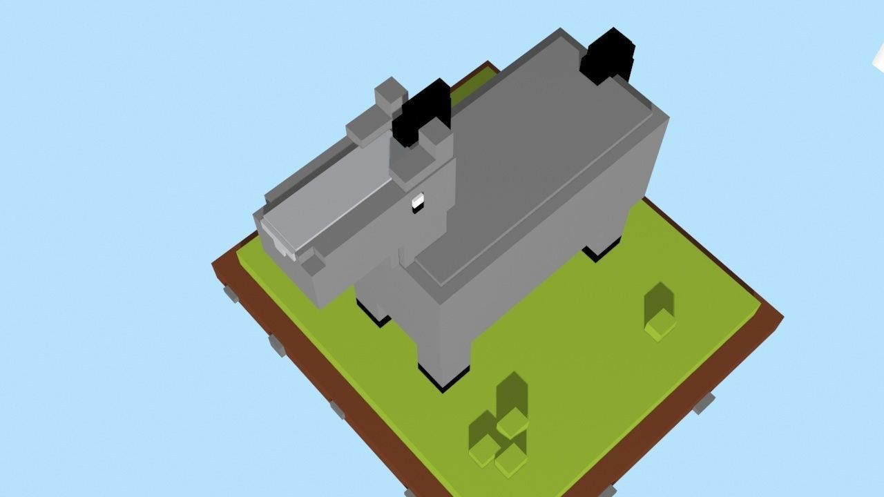 VOXEL HORSE - MODEL 4 Low-poly 3D model_7