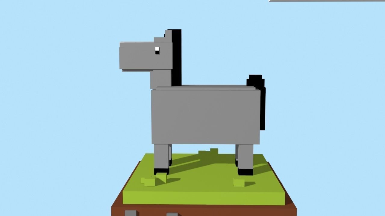 VOXEL HORSE - MODEL 4 Low-poly 3D model_3