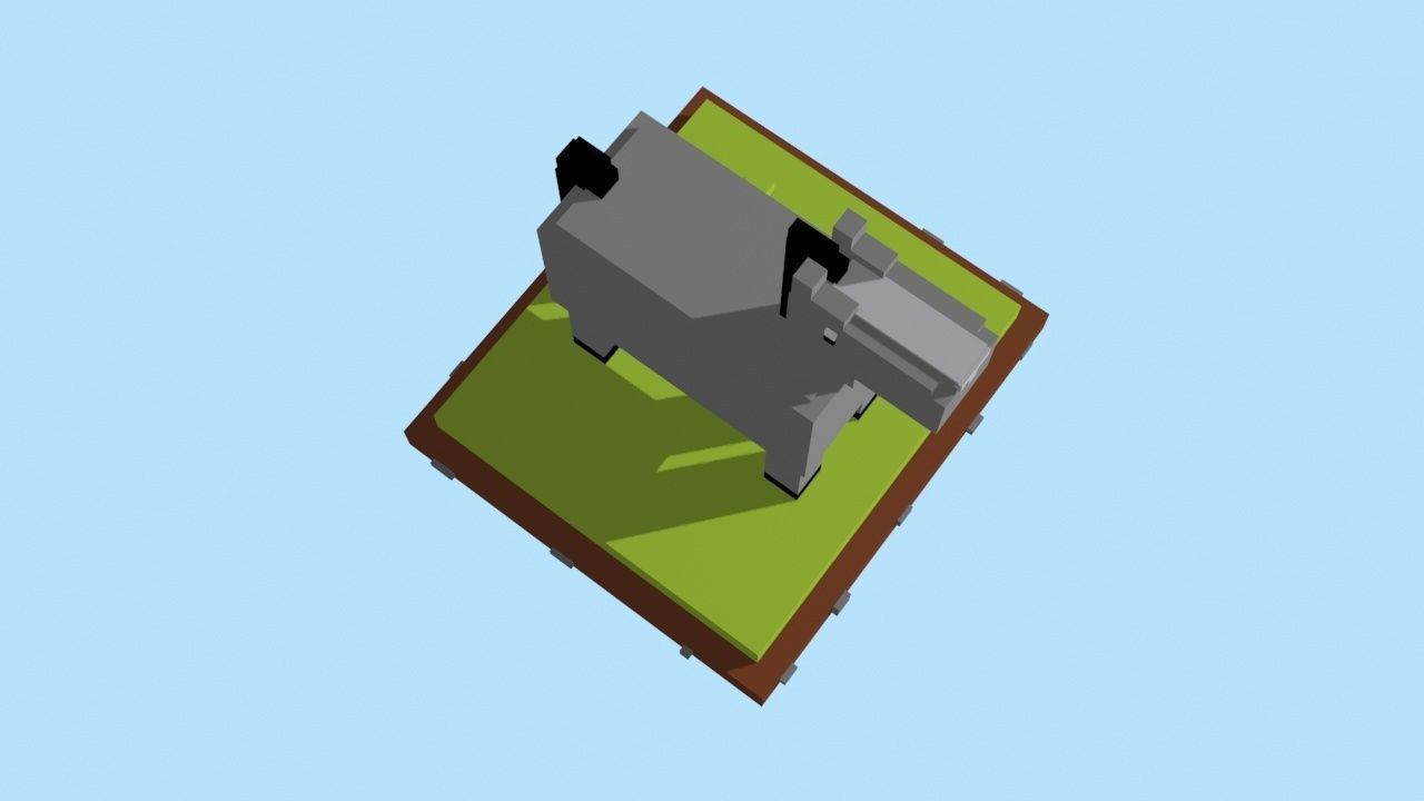 VOXEL HORSE - MODEL 4 Low-poly 3D model_6