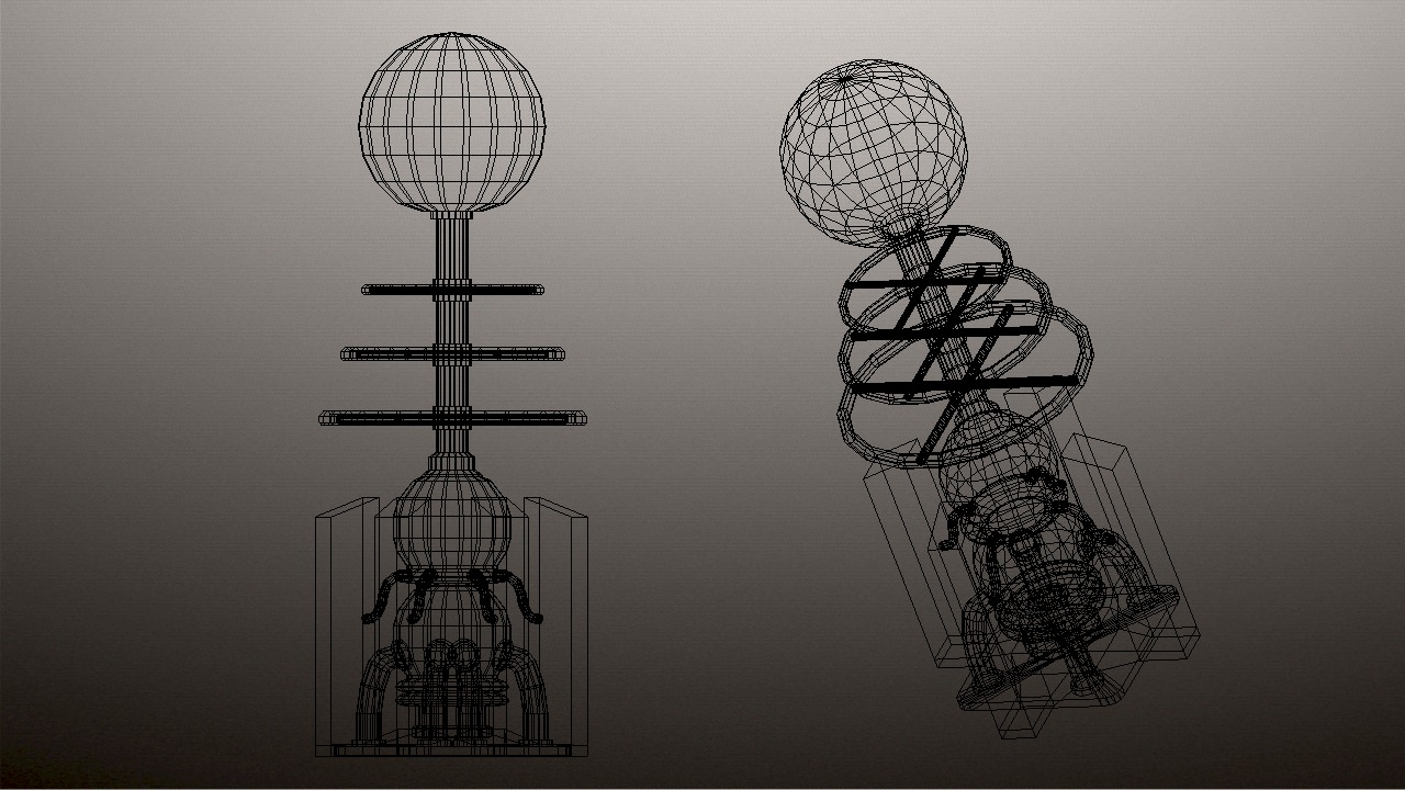 Tesla Coil Tower Low-poly 3D model_1